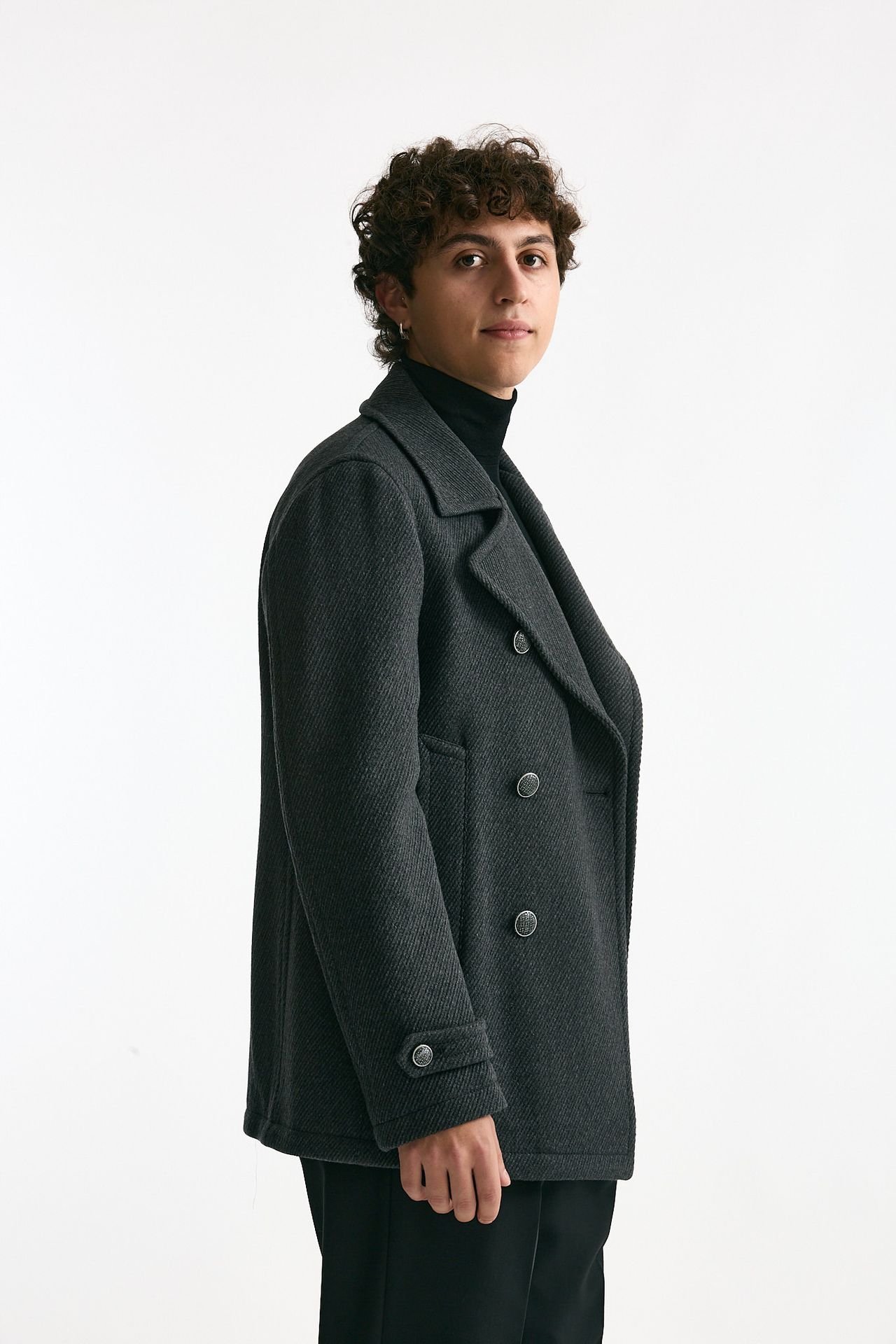 Peacoat in lana grigio men Tagliatore - 3