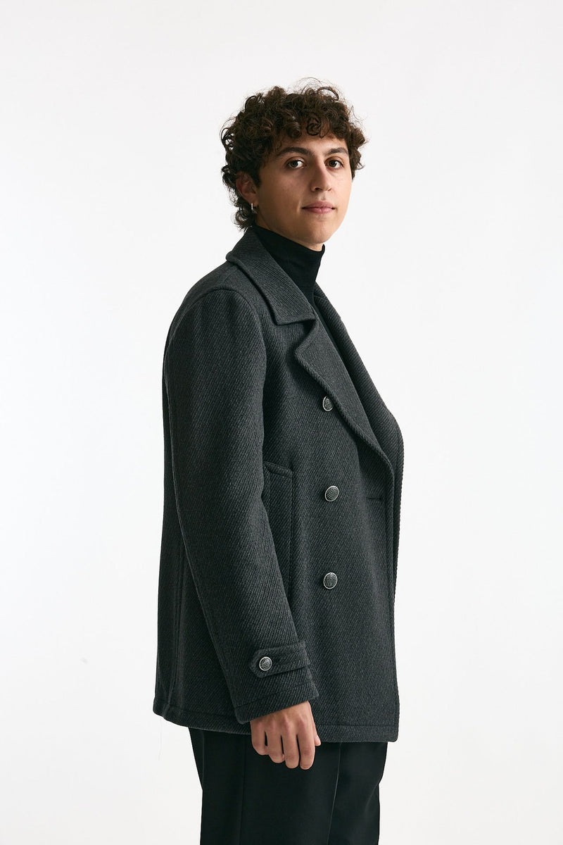 Peacoat in lana grigio men Tagliatore - 3