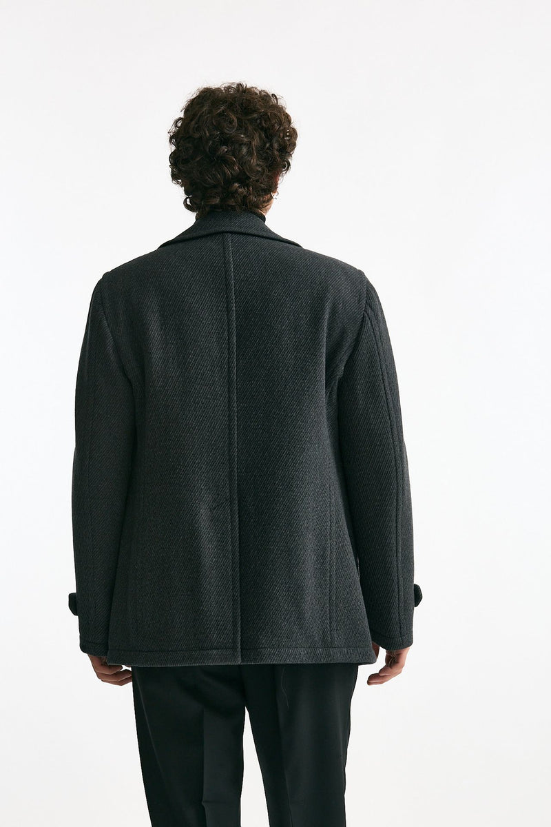 Peacoat in lana grigio men Tagliatore - 4