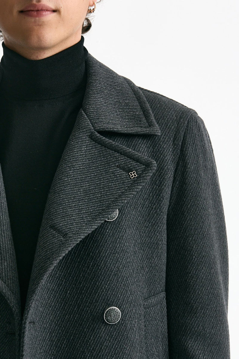 Peacoat in lana grigio men Tagliatore - 5