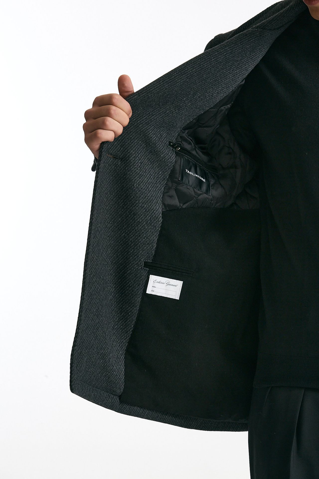 Peacoat in lana grigio men Tagliatore - 7