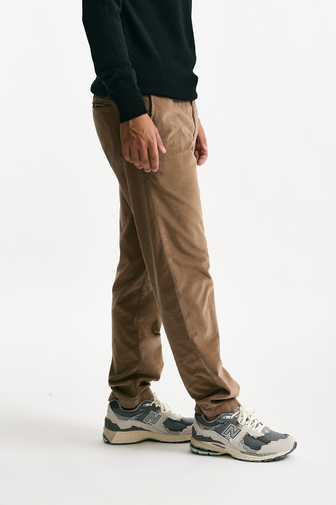 Pantalone in fustagno di cotone cammello men White sand - 1