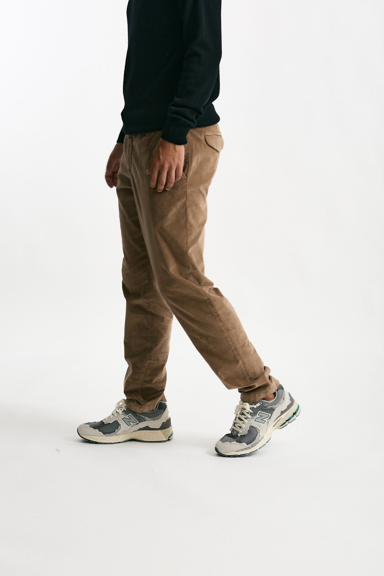 Pantalone in fustagno di cotone cammello men White sand - 4