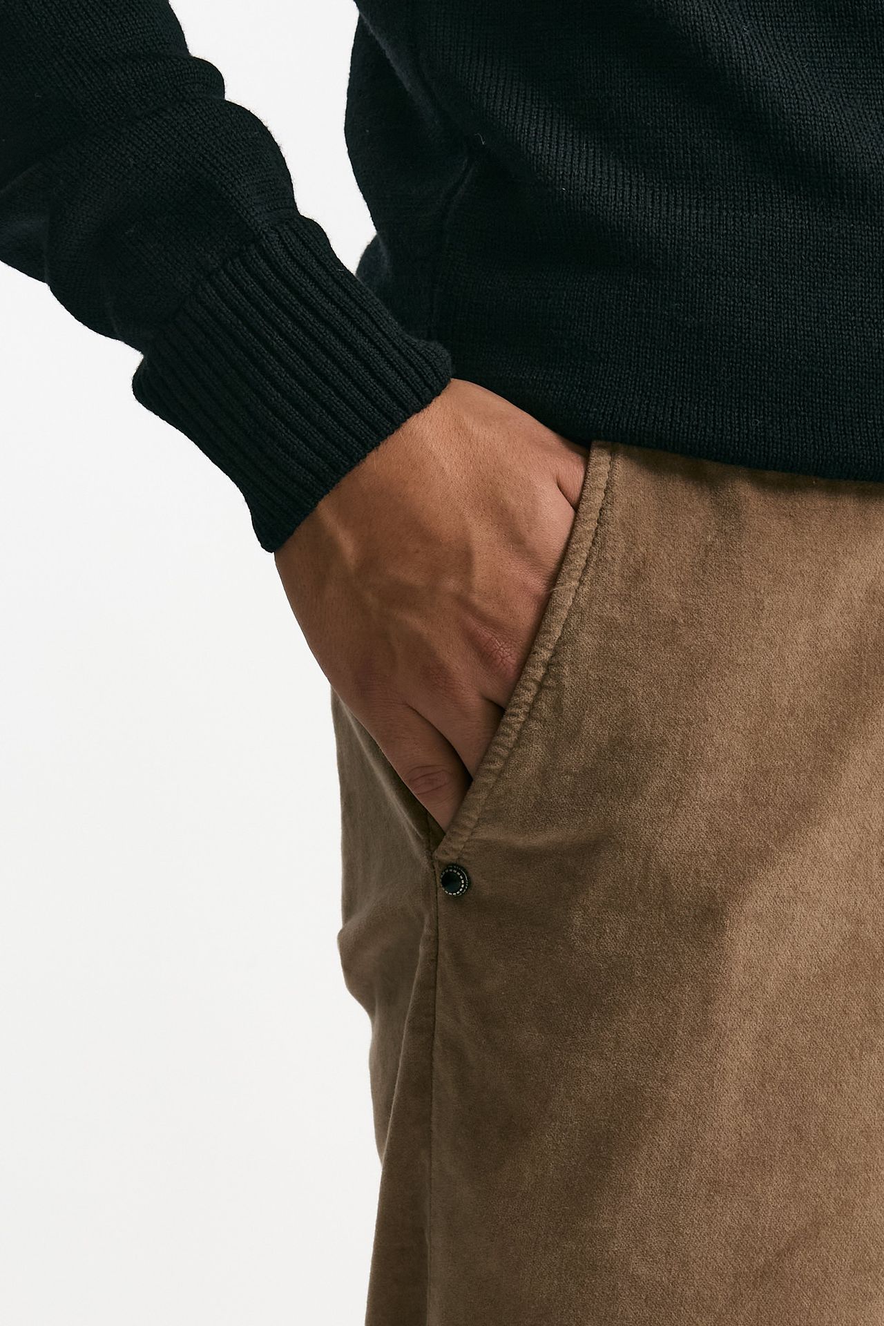 Pantalone in fustagno di cotone cammello men White sand - 5