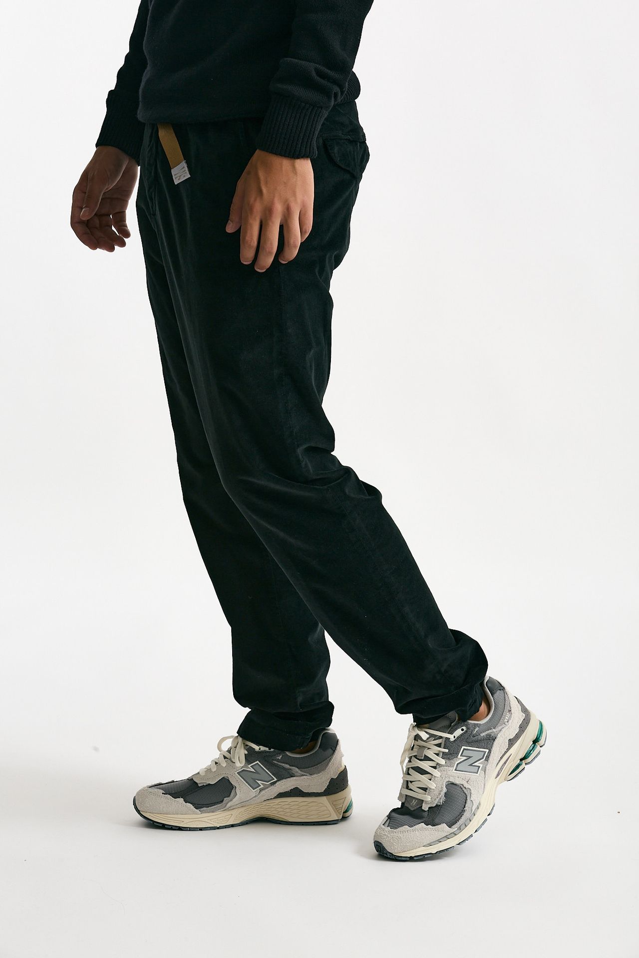 Pantalone in fustagno di cotone nero men White sand - 1