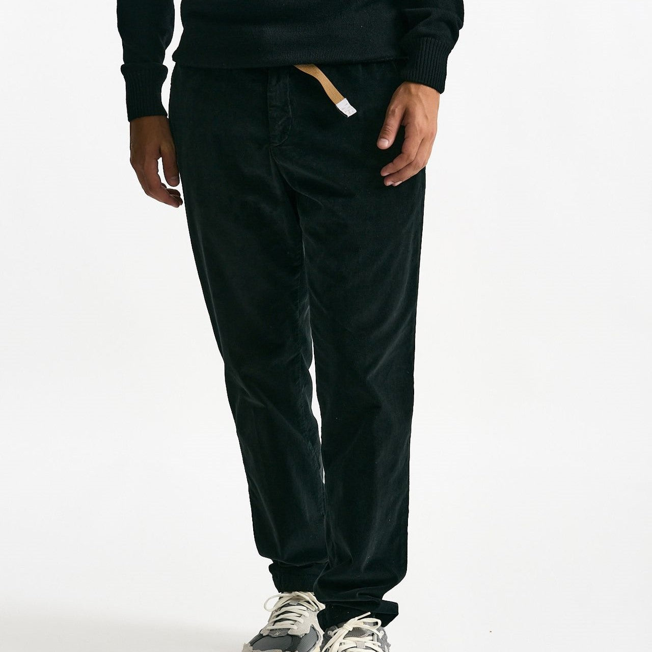 Pantalone in fustagno di cotone nero men White sand - 8