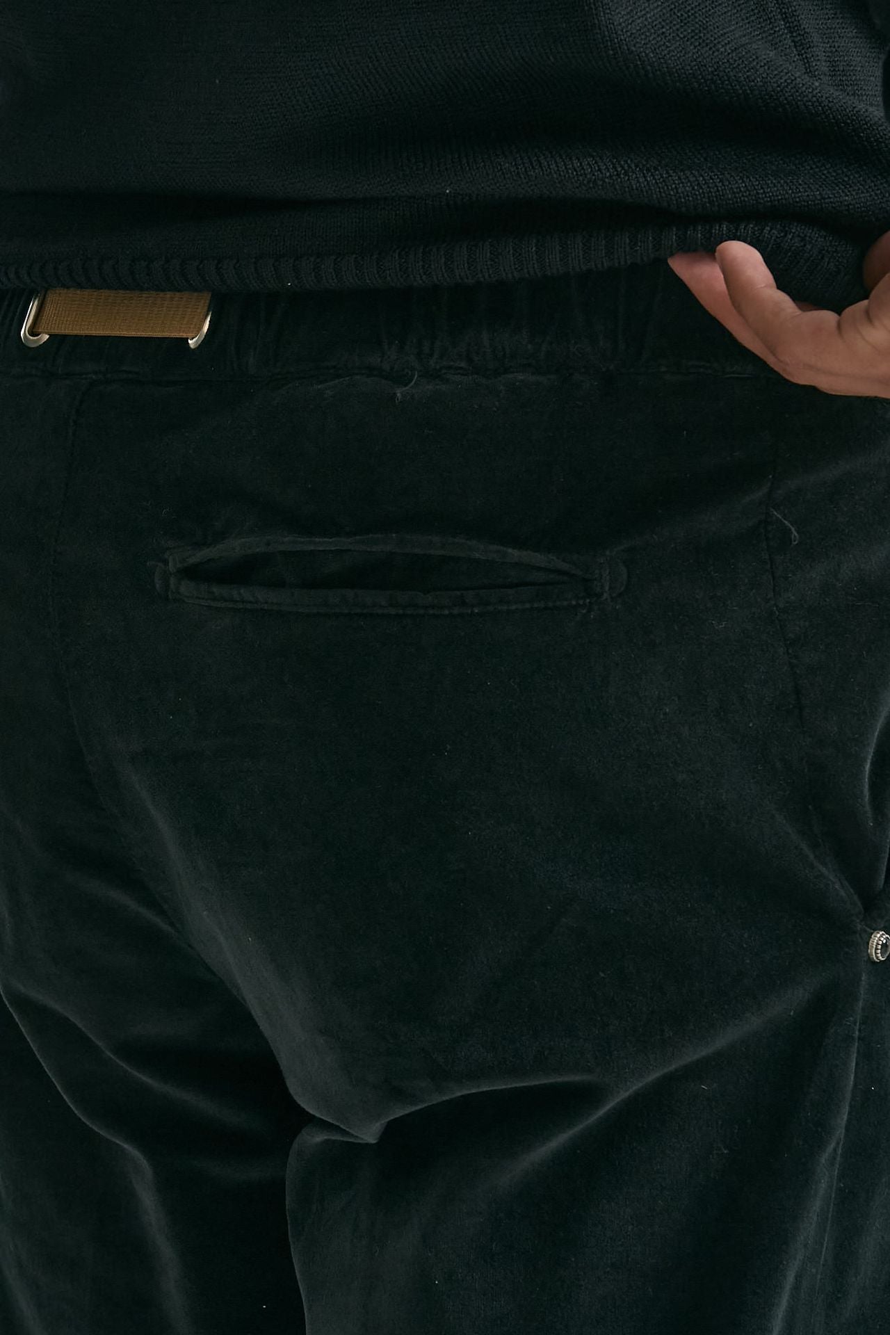 Pantalone in fustagno di cotone nero men White sand - 7