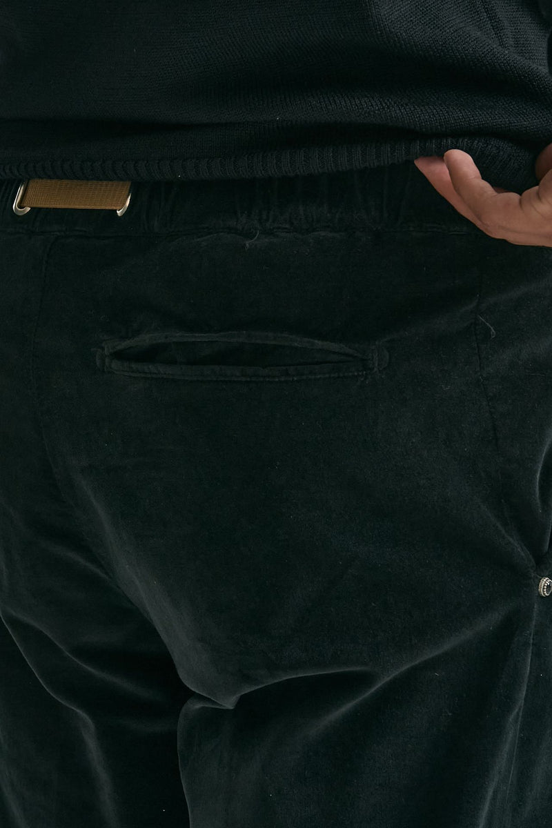 Pantalone in fustagno di cotone nero men White sand - 7