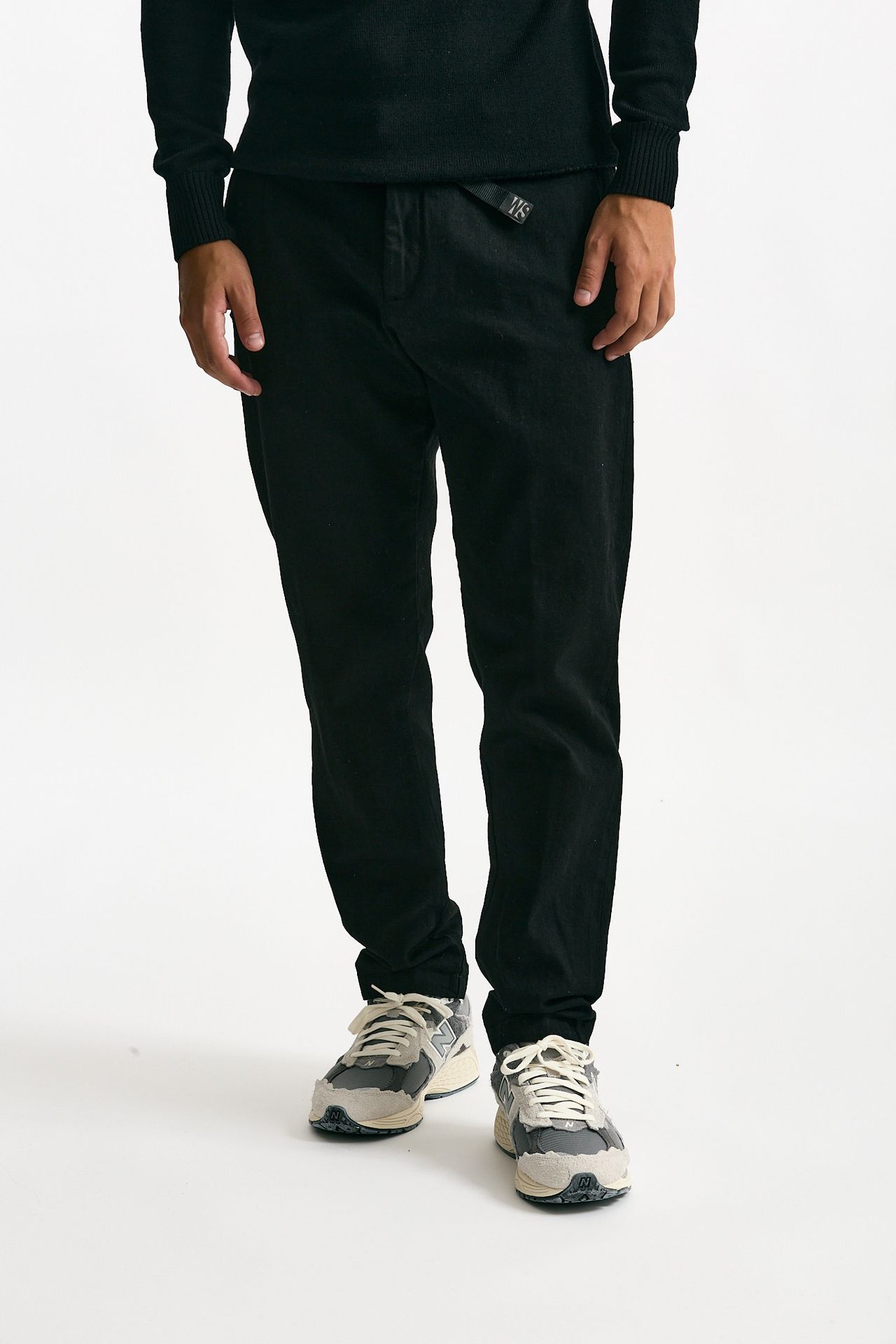 Pantalone in denim di cotone fermo nero men White sand - 1