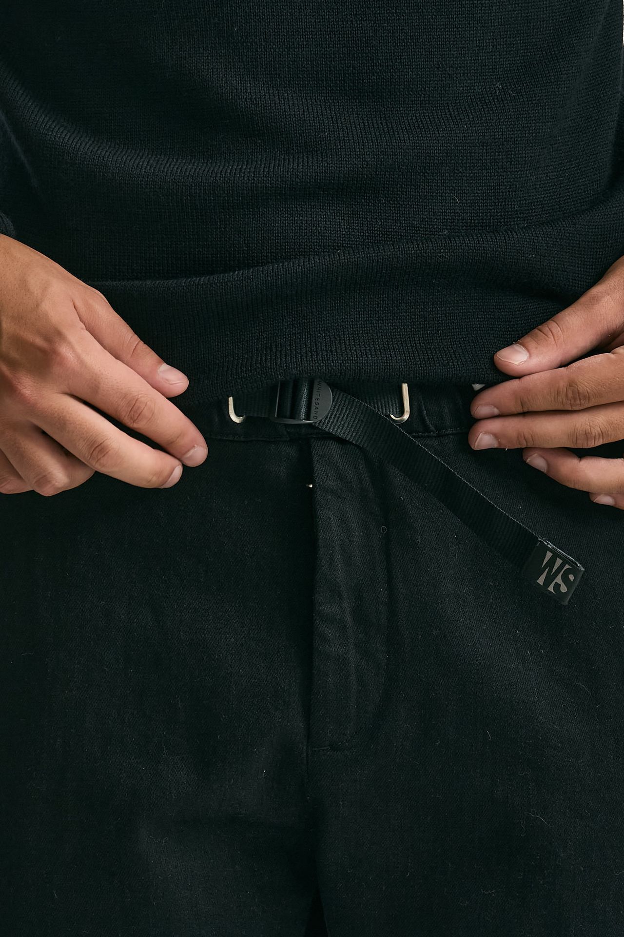 Pantalone in denim di cotone fermo nero men White sand - 6