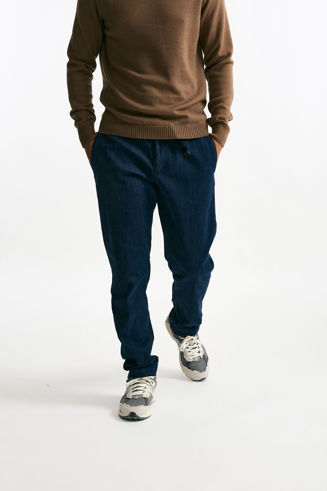 Pantalone in denim di cotone fermo blu men White sand - 2