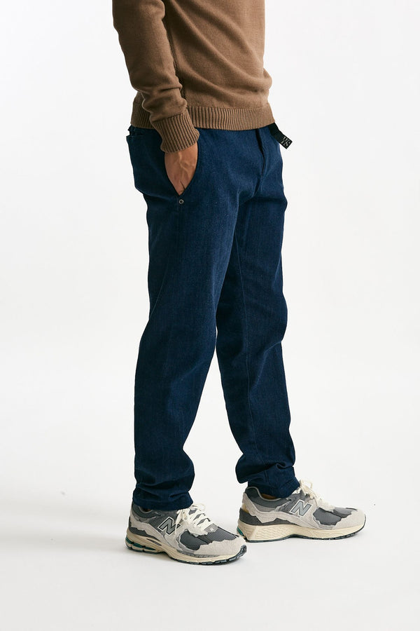 Pantalone in denim di cotone fermo blu men White sand