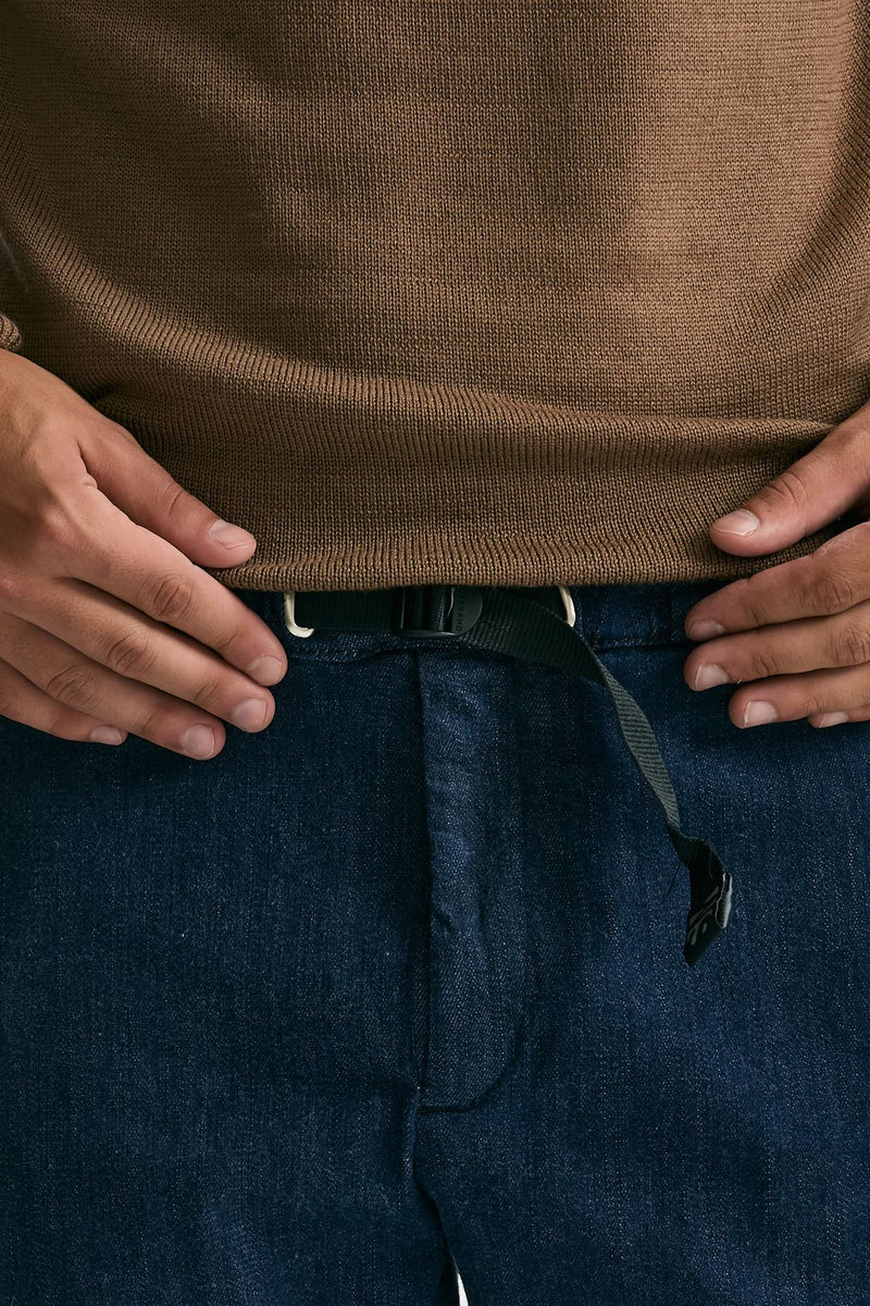 Pantalone in denim di cotone fermo blu men White sand - 6