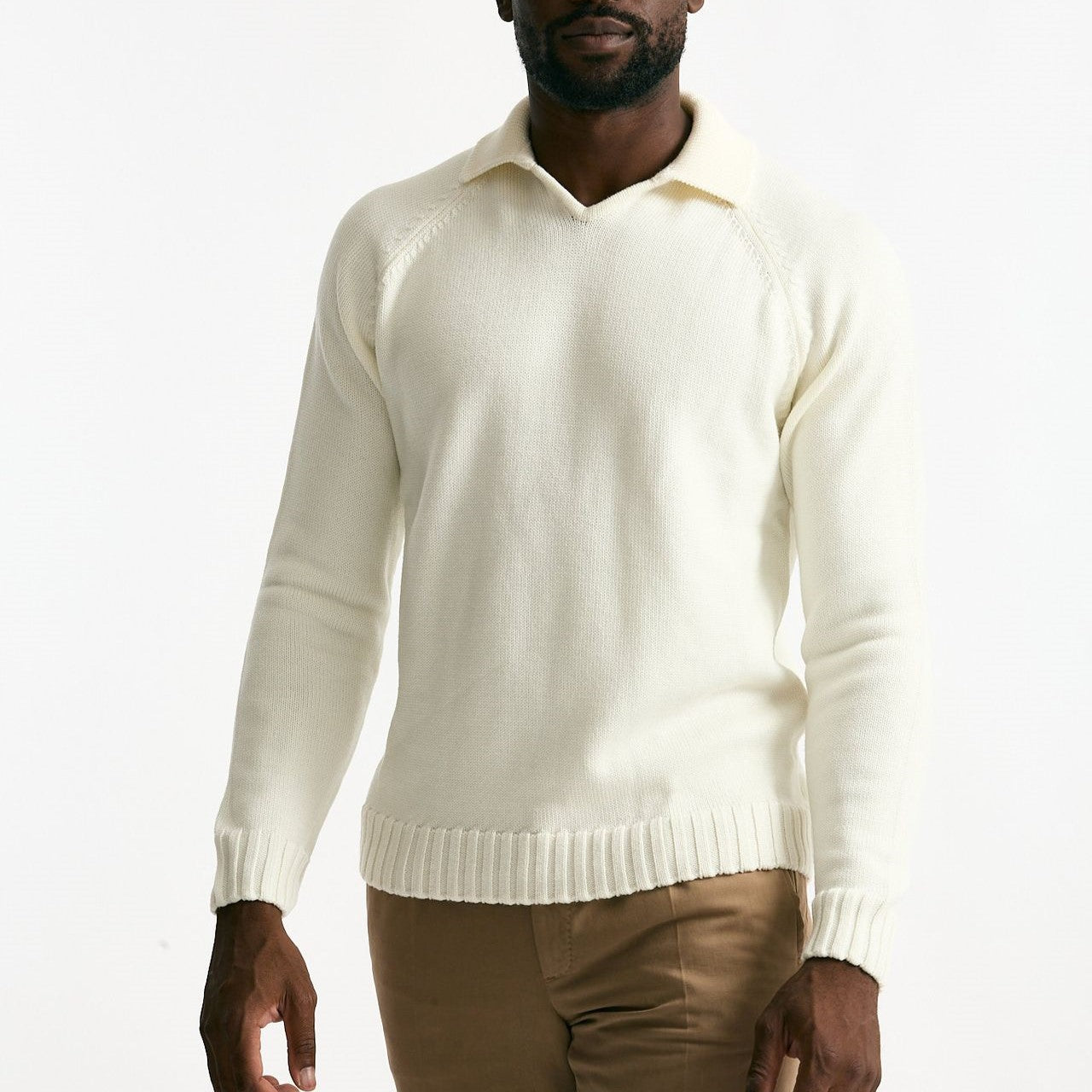 Maglia scollo V in lana bianco men Zanone - 7