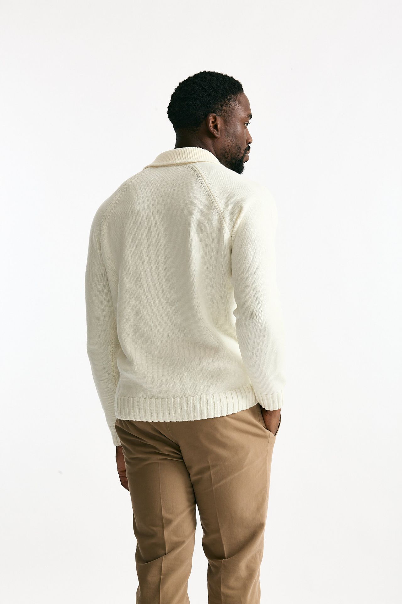 Maglia scollo V in lana bianco men Zanone - 3