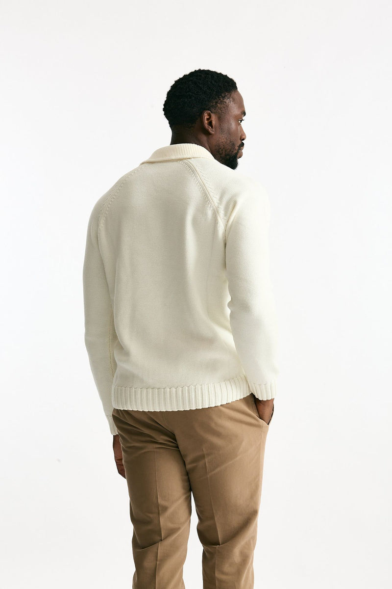 Maglia scollo V in lana bianco men Zanone - 3