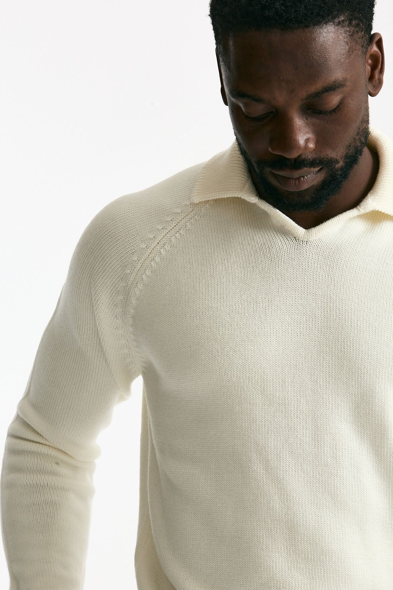 Maglia scollo V in lana bianco men Zanone - 5