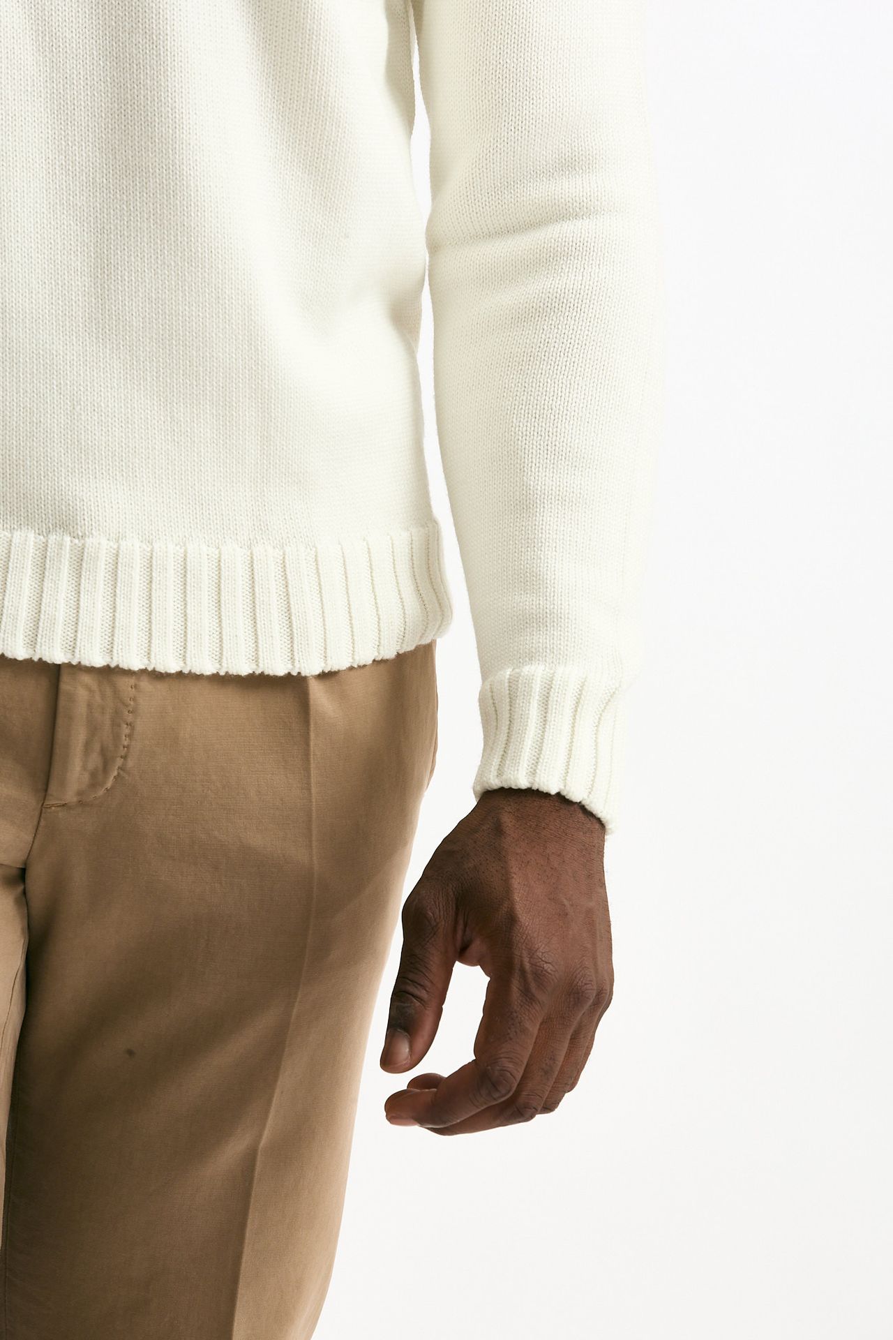 Maglia scollo V in lana bianco men Zanone - 6