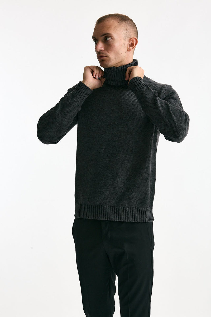 Dolcevita in lana grigio men Zanone - 1