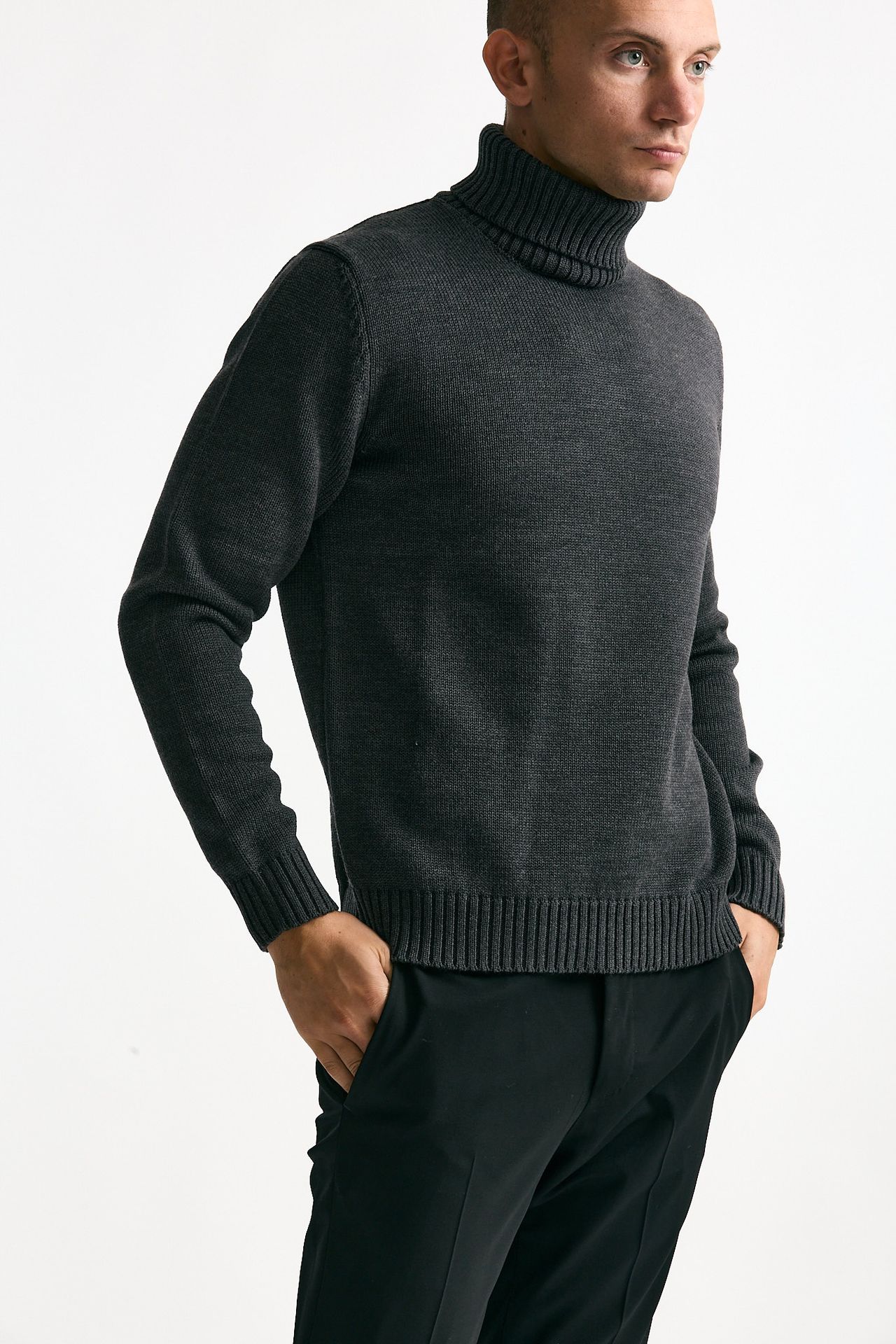 Dolcevita in lana grigio men Zanone - 4