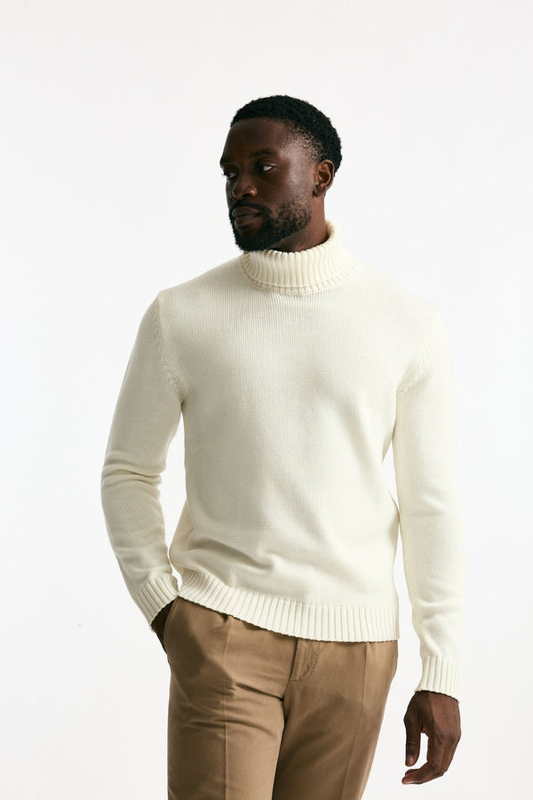 Dolcevita in lana bianco men Zanone