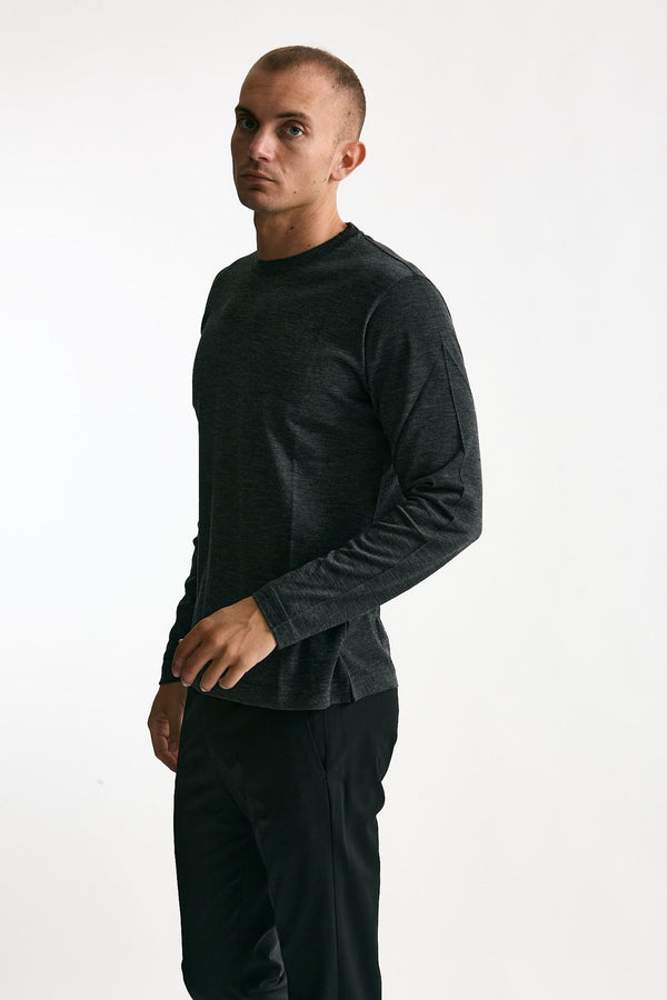 Maglia girocollo in lana grigio men Zanone