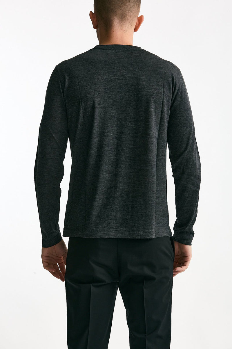 Maglia girocollo in lana grigio men Zanone - 3