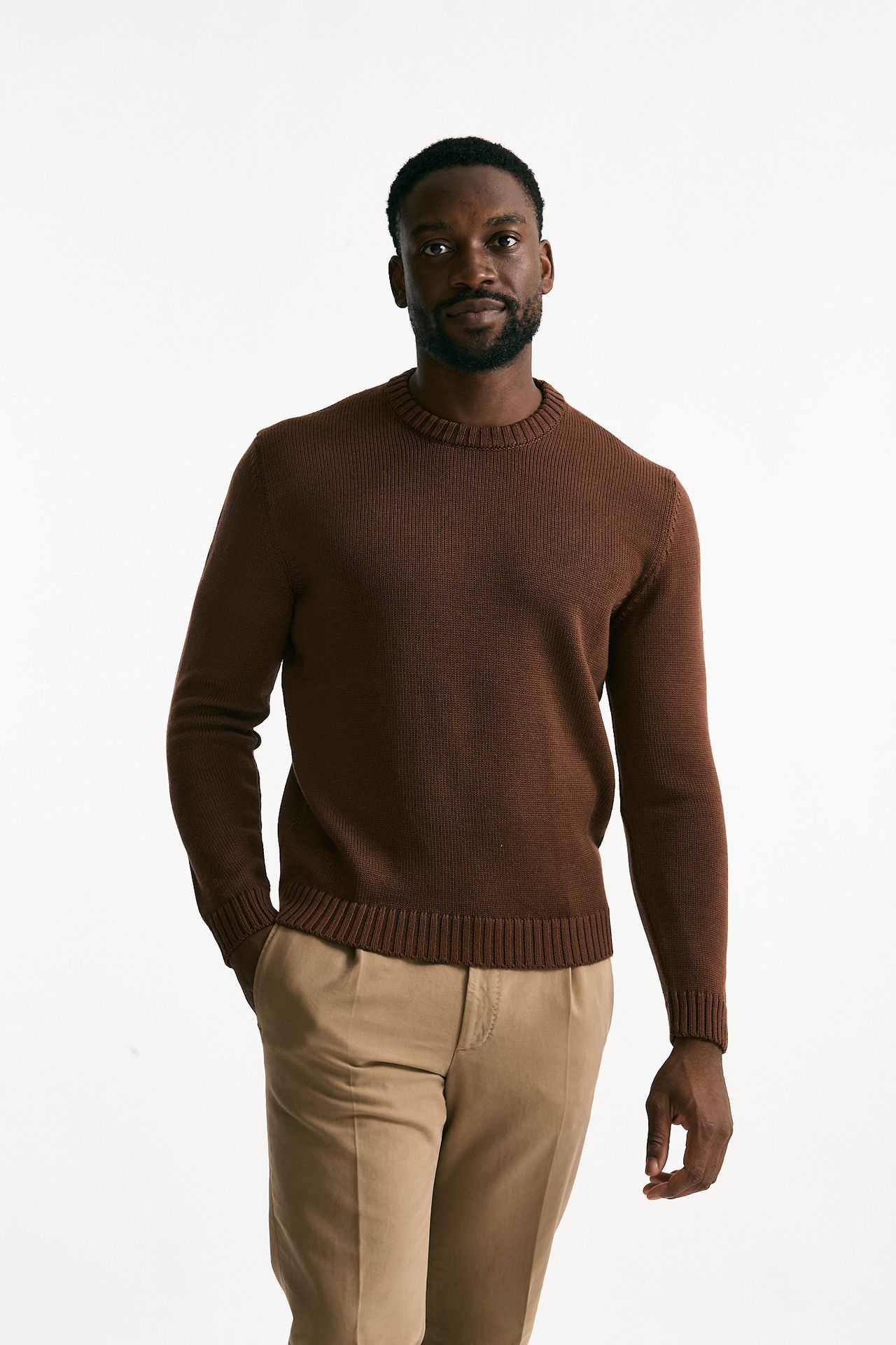 Maglia girocollo in lana bruciato men Zanone - 1