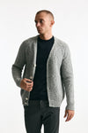 Cardigan a coste in lana grigio chiaro men Zanone - 1