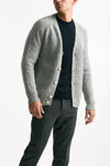 Cardigan a coste in lana grigio chiaro men Zanone - 4