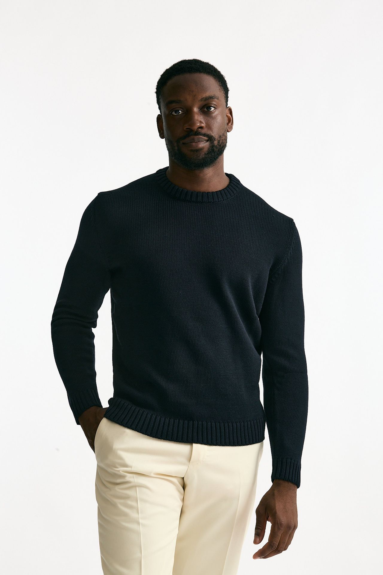 Maglia girocollo in lana blu men Zanone - 1