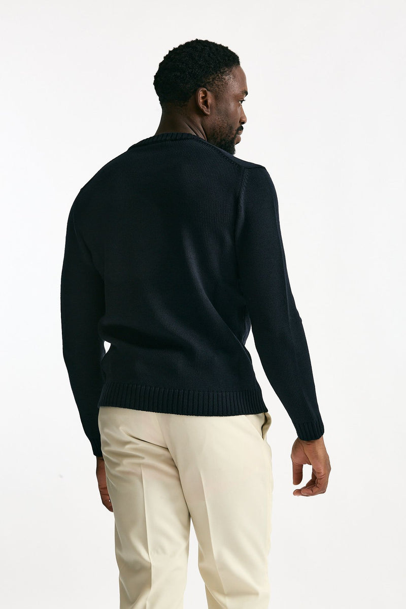 Maglia girocollo in lana blu men Zanone - 3