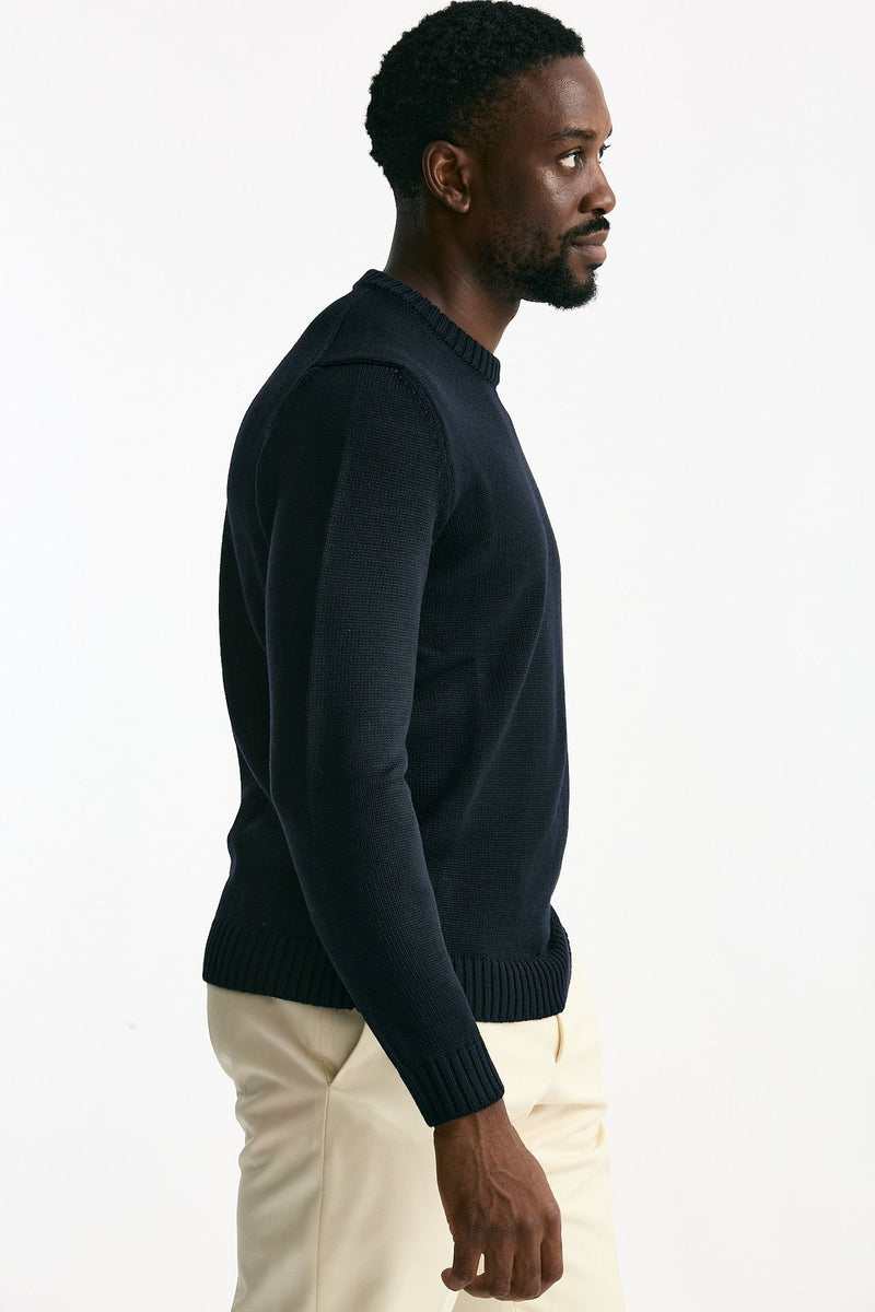 Maglia girocollo in lana blu men Zanone - 4