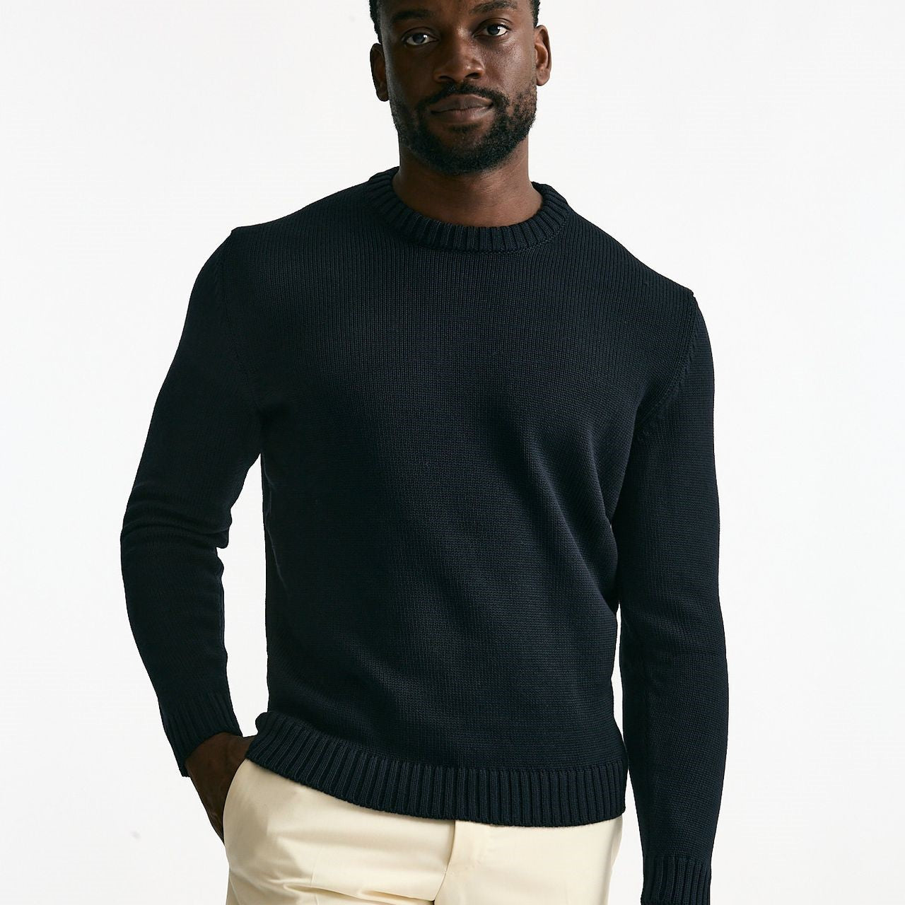 Maglia girocollo in lana blu men Zanone - 6