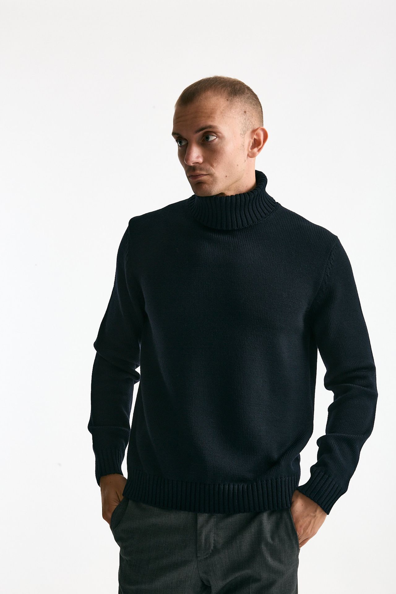 Dolcevita in lana blu men Zanone - 2