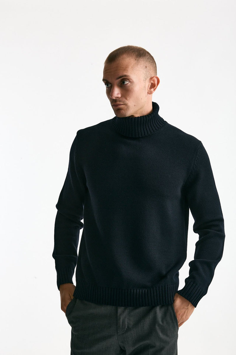 Dolcevita in lana blu men Zanone - 2