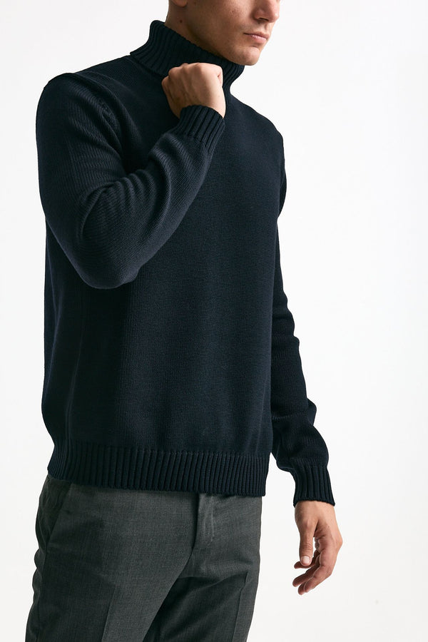 Dolcevita in lana blu men Zanone