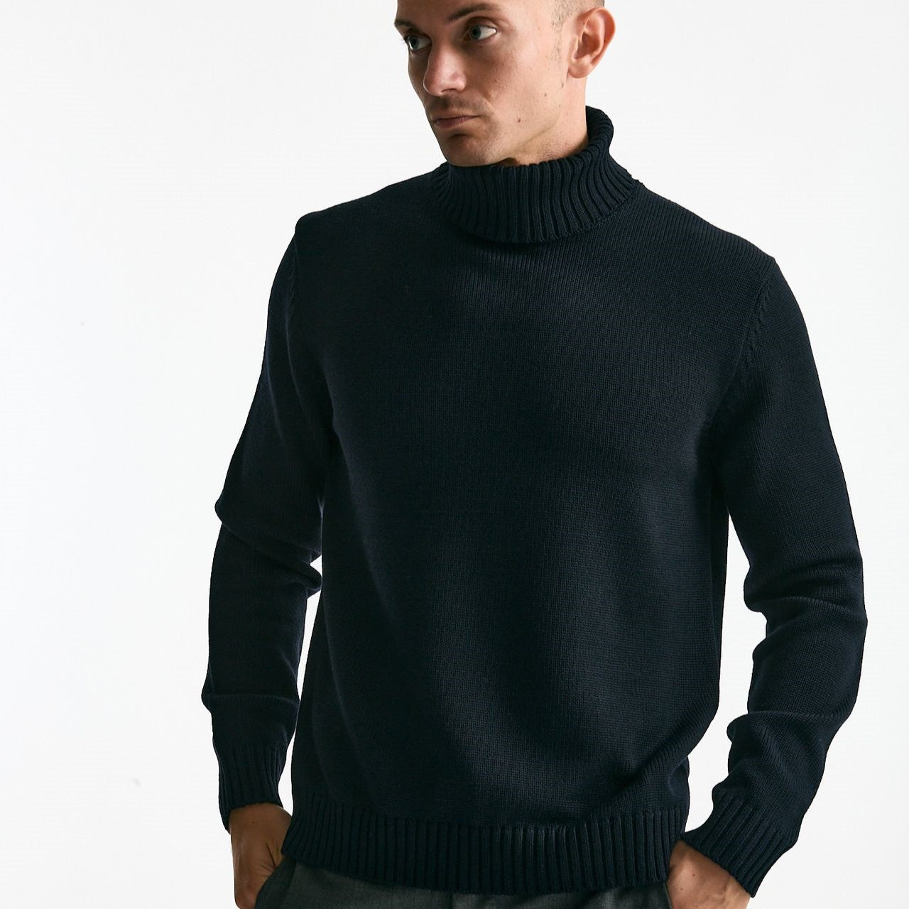 Dolcevita in lana blu men Zanone - 6