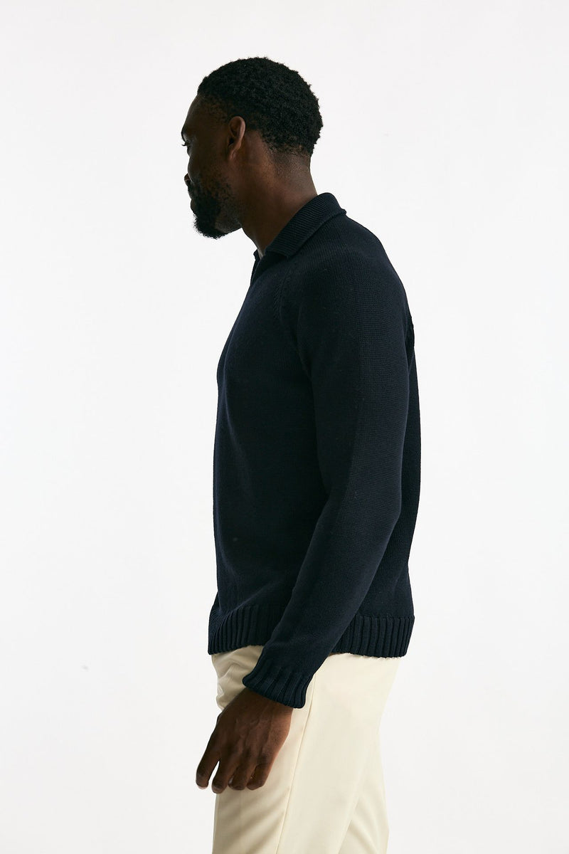 Maglia scollo V in lana blu men Zanone - 2