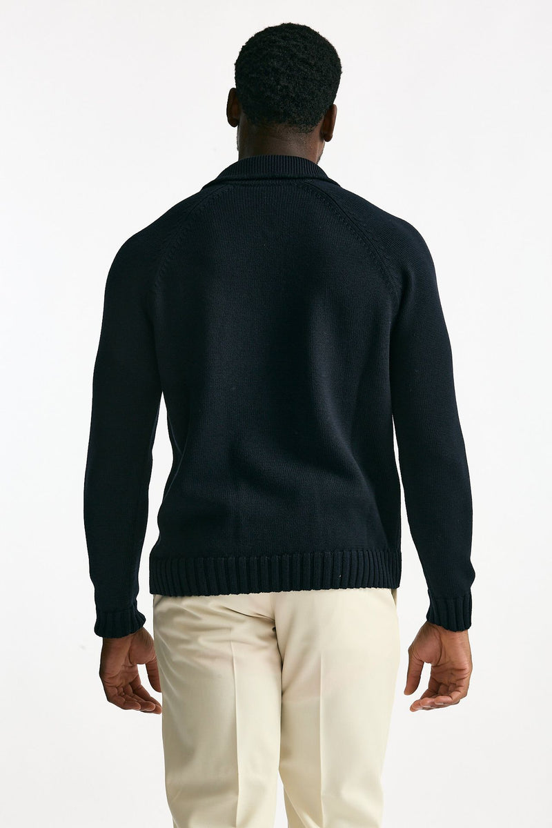 Maglia scollo V in lana blu men Zanone - 3