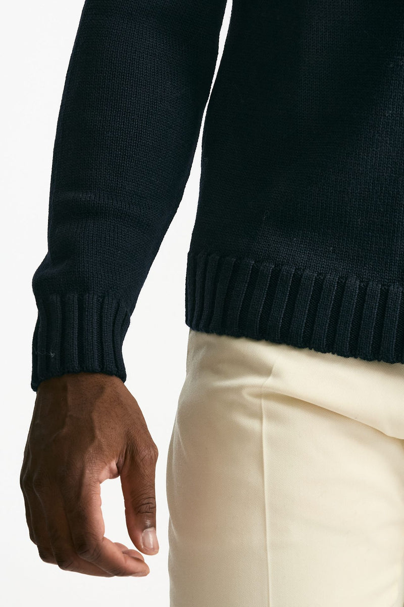 Maglia scollo V in lana blu men Zanone - 6