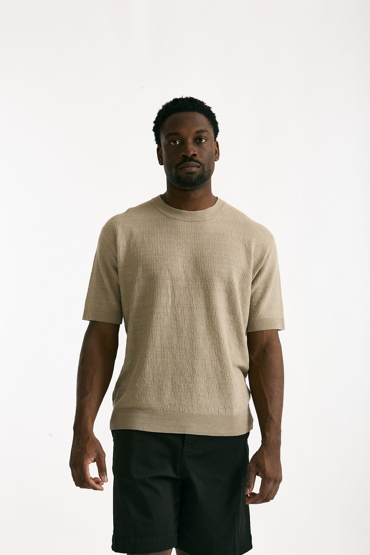 T shirt in lino e poliammide beige men Atomo factory - 2