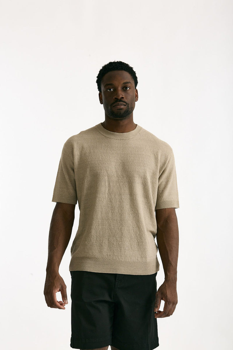 T shirt in lino e poliammide beige men Atomo factory - 2
