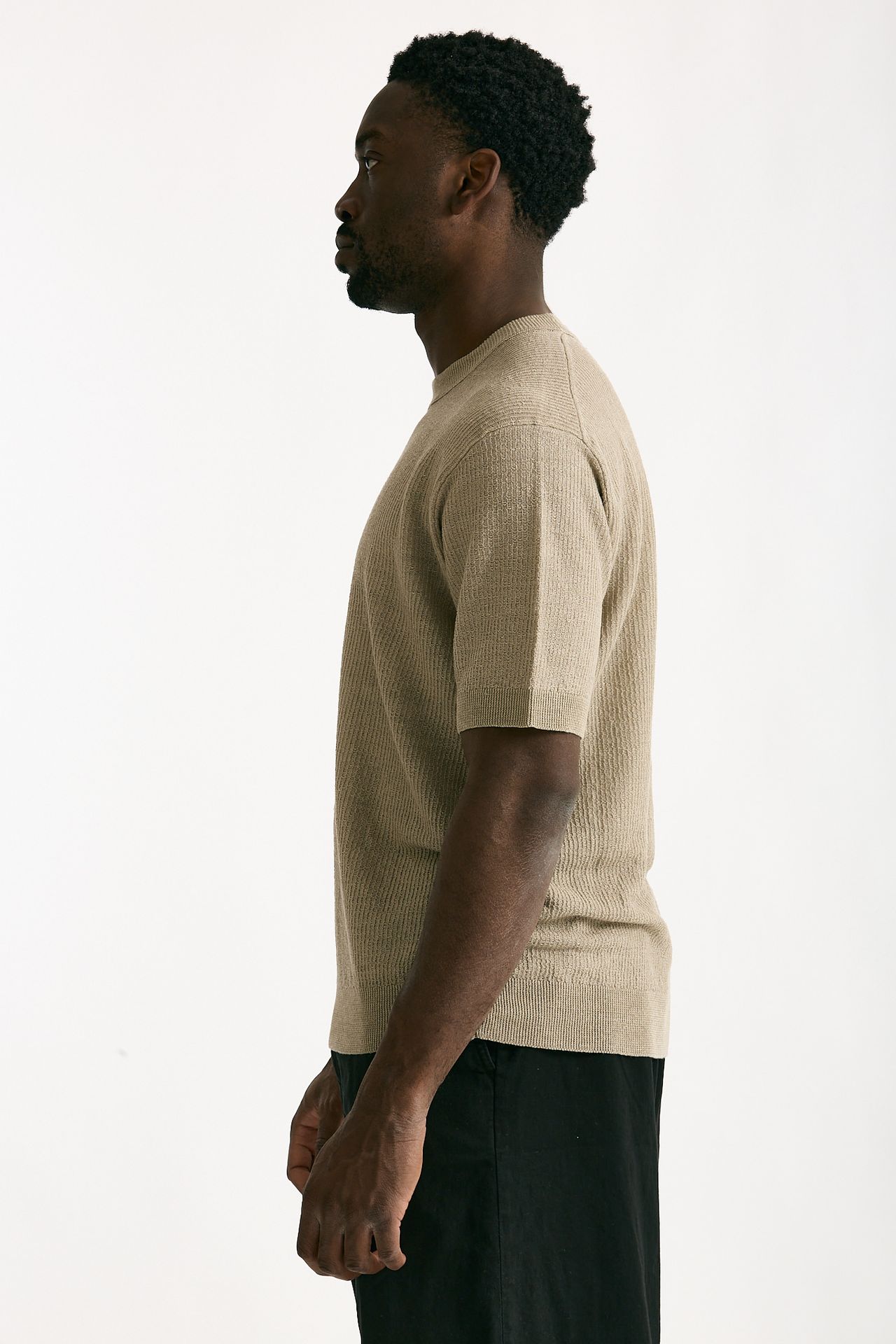 T shirt in lino e poliammide beige men Atomo factory - 3