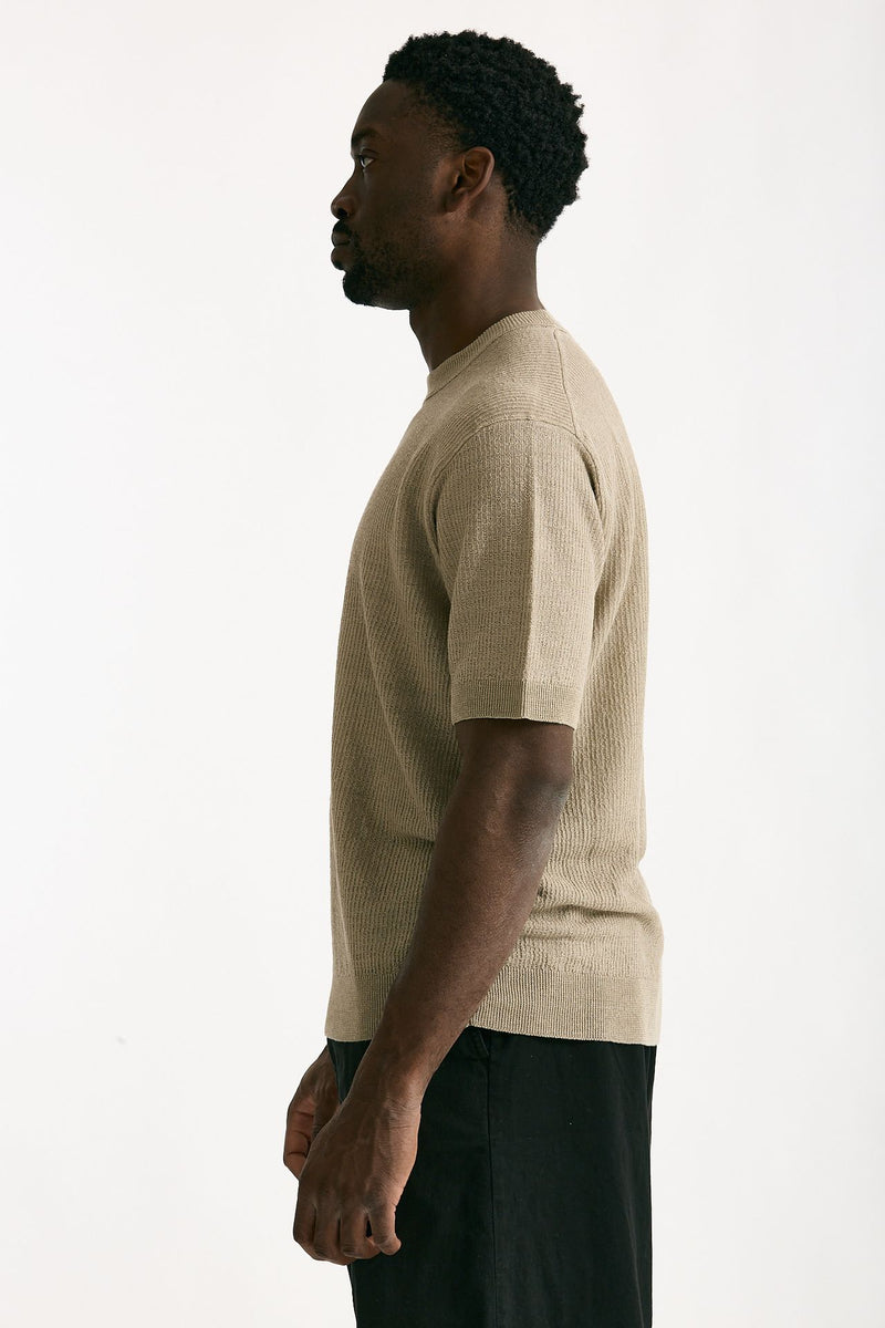 T shirt in lino e poliammide beige men Atomo factory - 3