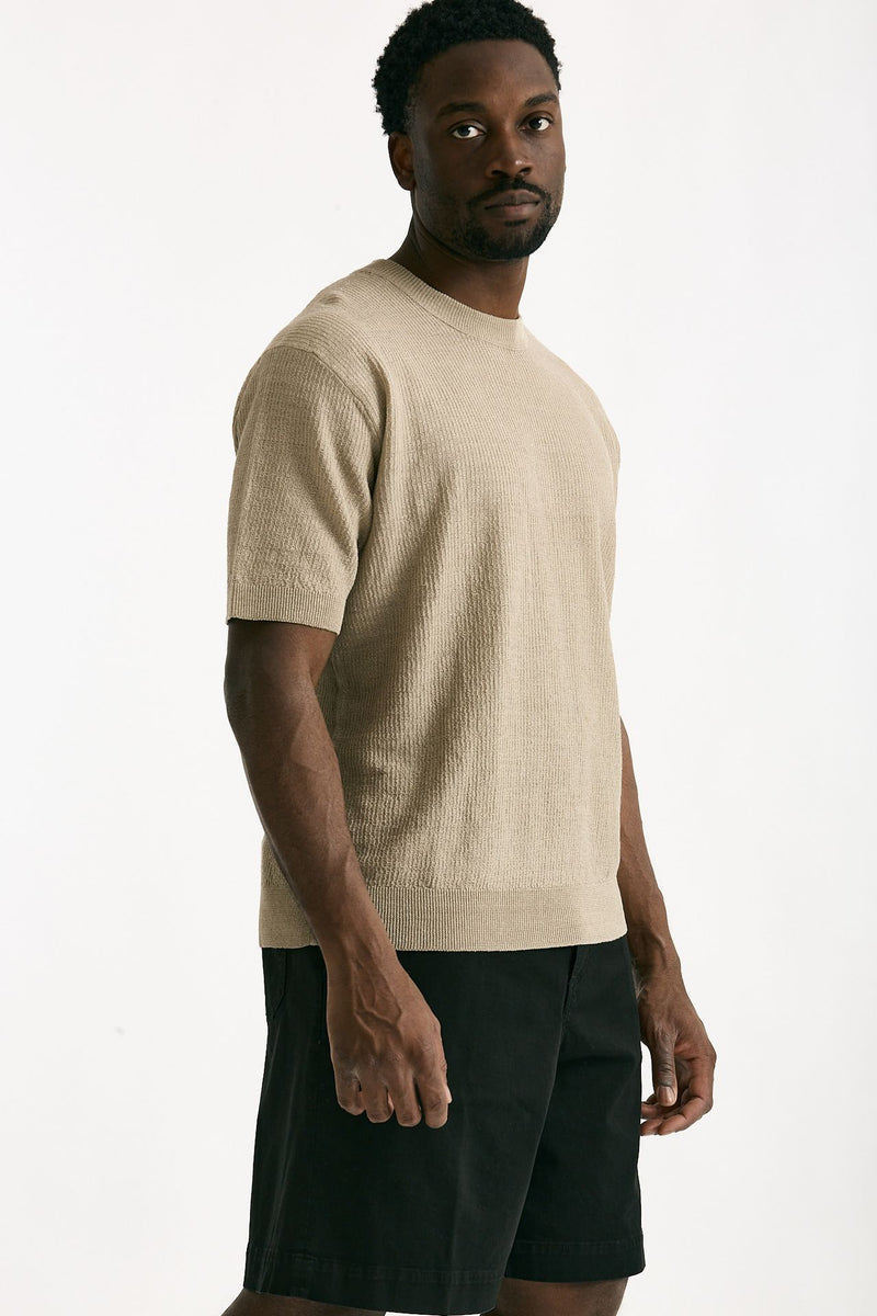 T shirt in lino e poliammide beige men Atomo factory - 1