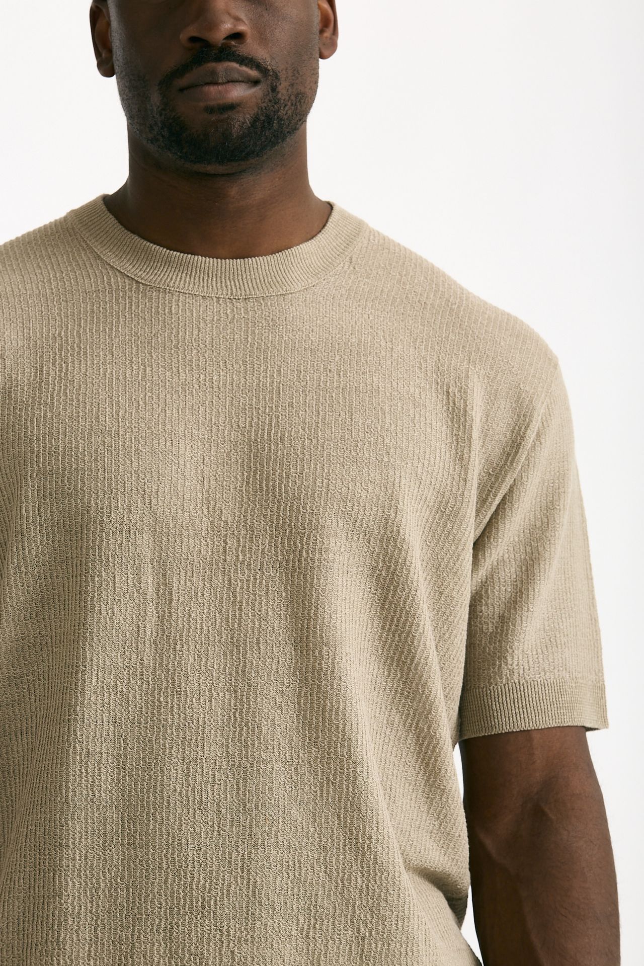 T shirt in lino e poliammide beige men Atomo factory - 5