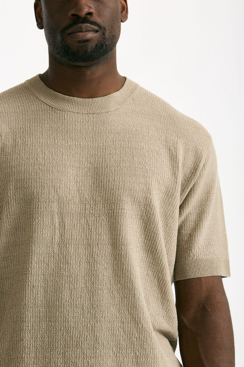 T shirt in lino e poliammide beige men Atomo factory - 5