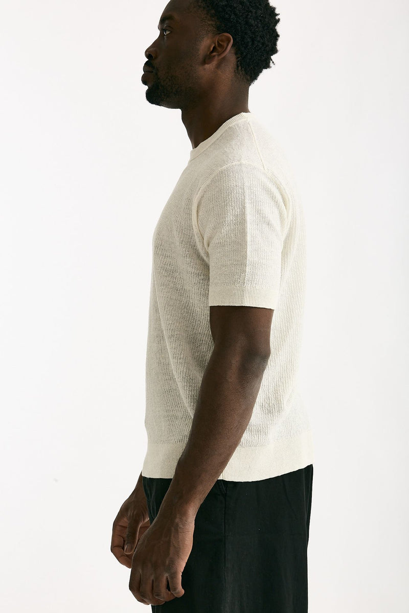 T shirt in lino e poliammide bianco men Atomo factory - 2