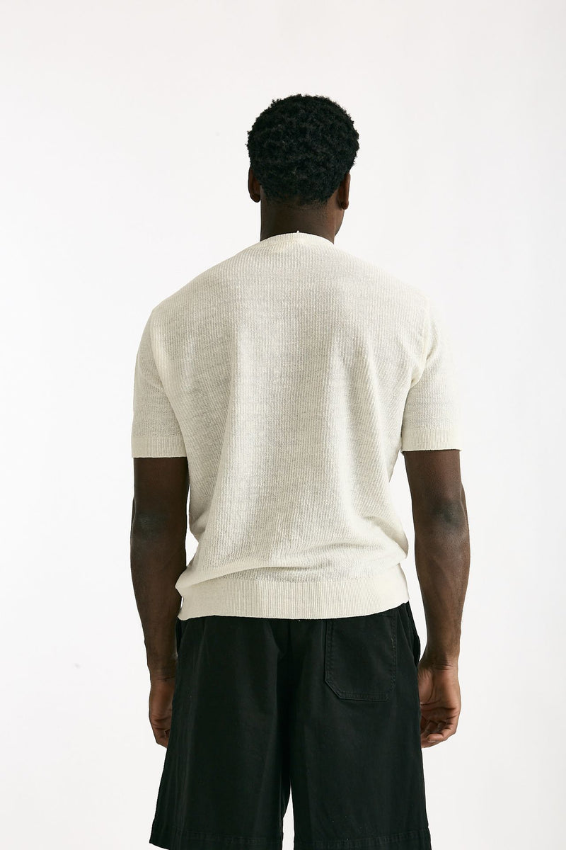 T shirt in lino e poliammide bianco men Atomo factory - 3